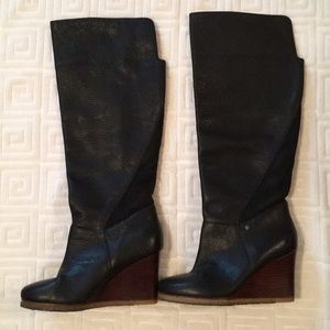 🌻 UGG Ravenna Wedge Tall Leather Boots